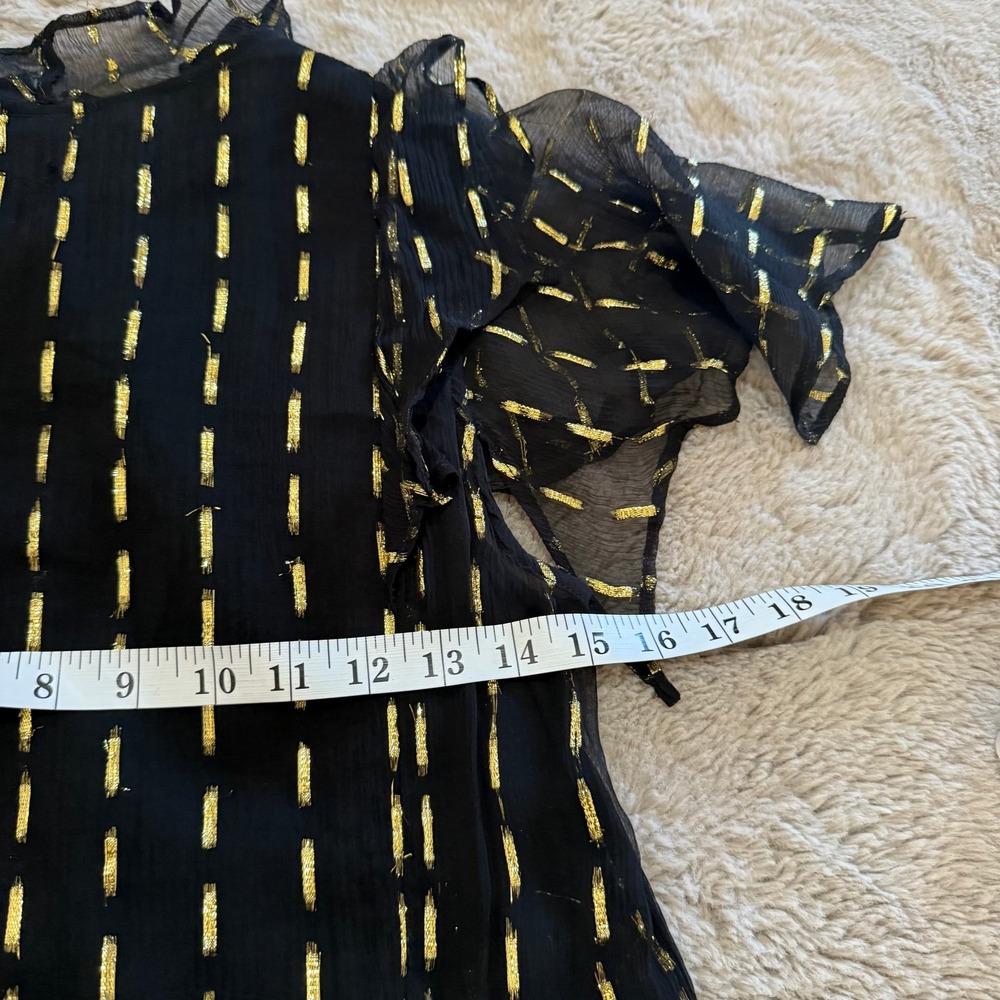 Zadig & Voltaire Whimsigoth Dress Dark Romance Metallic Festival EdgyHem Party S - Picture 13 of 14